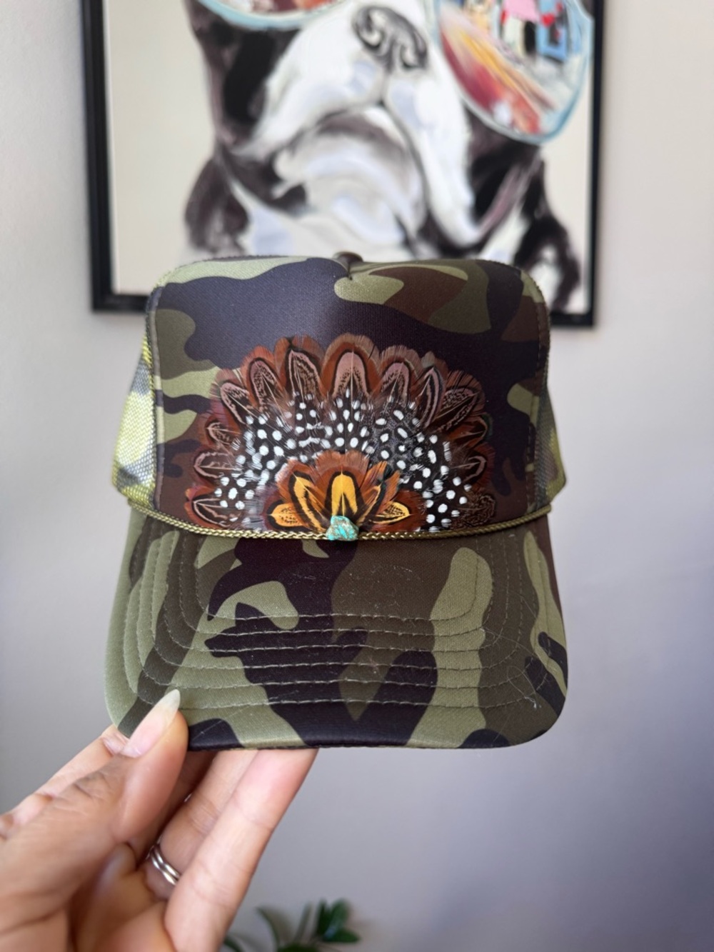 F13 Boho Feather Trucker Hat